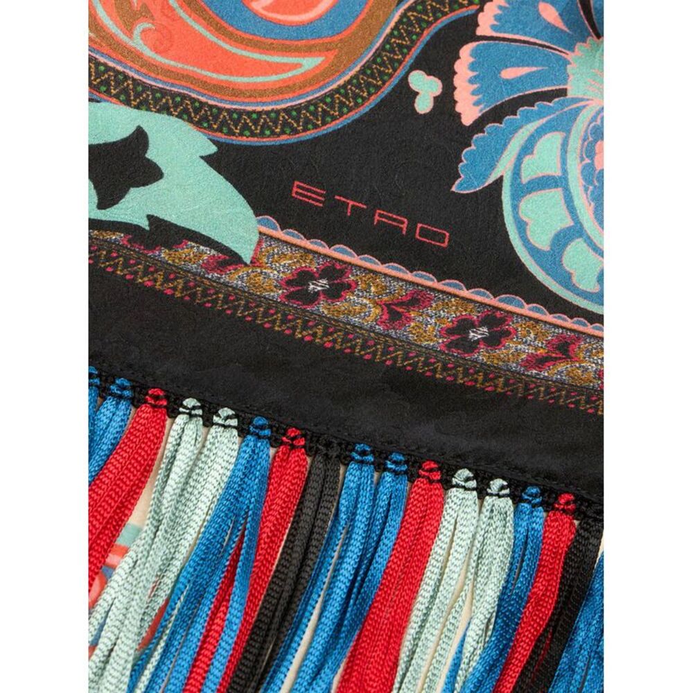 Etro Women Silk 'Fringed' Multicolor Scarf With Fringes For Women - Picture 3 of 3